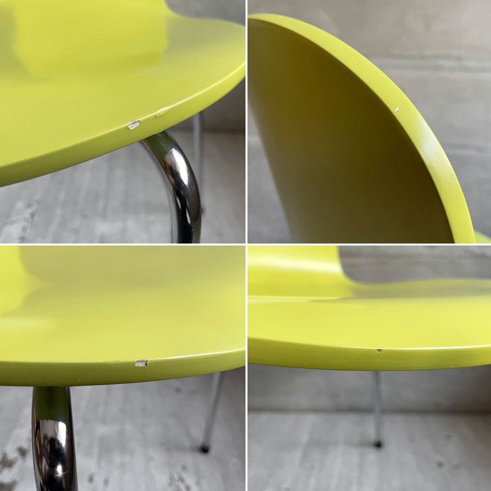 フリッツハンセン Fritz Hansen アントチェア ANT CHAIR アリンコチェア 4本脚 3101 ライムカラー ラッカー仕上げ アルネ・ヤコブセン デンマーク 北欧家具 A♪