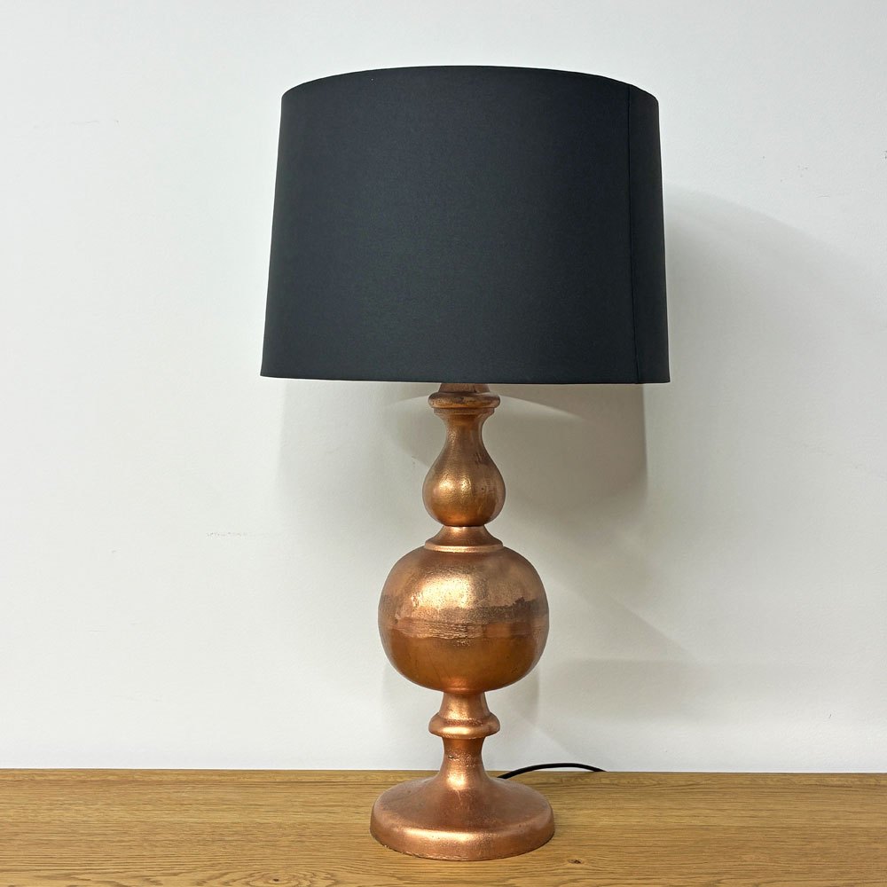 ビンテージスタイル テーブルランプ 布シェード ファブリック ブラック コッパーカラー 卓上照明 SHARK ATTACK購入品 ◎