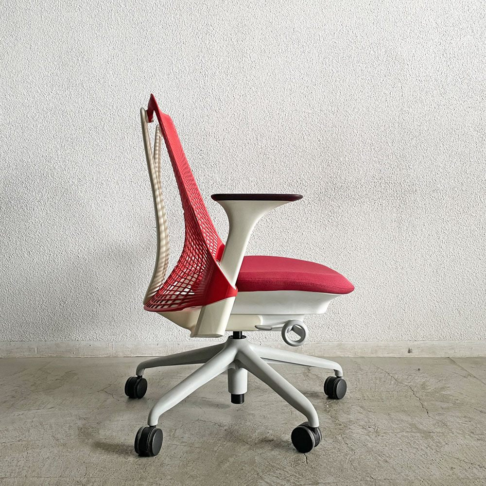 ハーマンミラー Herman Miller セイルチェア SAYL CHAIR デスクチェア オフィスチェア レッド ミドルバック イヴ・ベアール 2013年製 旧モデル 〓