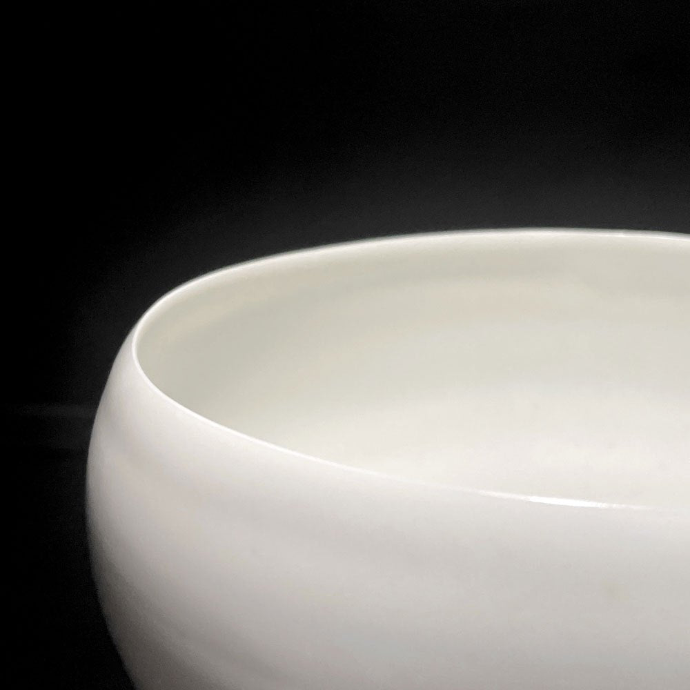 黒田泰蔵 白磁 椀 ボウル 12.5 × 9cm 元箱付 現代作家■