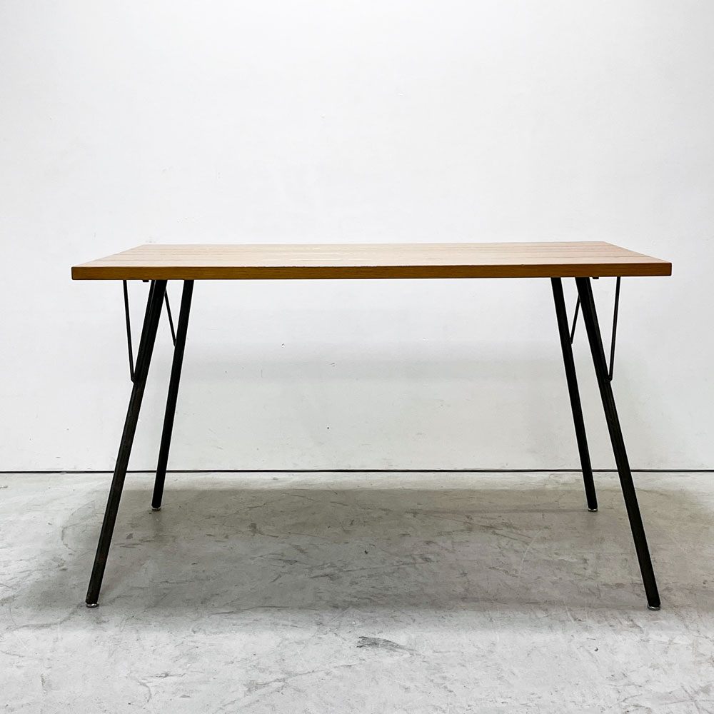 ジャーナルスタンダードファニチャー j.s.F サンク SENS ダイニングテーブル W120cm オーク無垢材 スチール脚 インダストリアル 廃番 ●