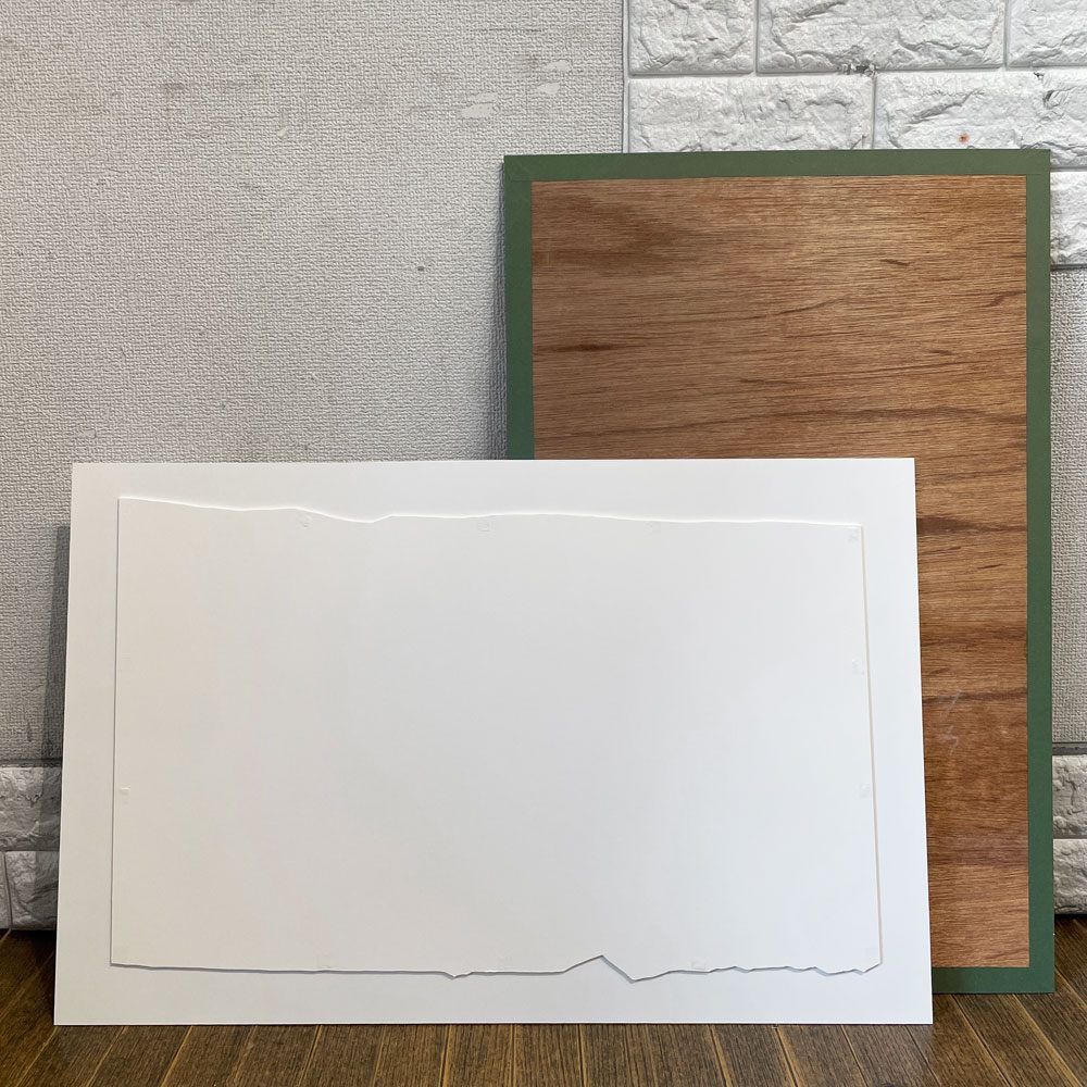 ニュートン newton 都立大 オリジナルウッドフレーム 額縁 オーダー品 オーク材 ワイパーホワイト 69.5×45.5cm 外箱付 ◎