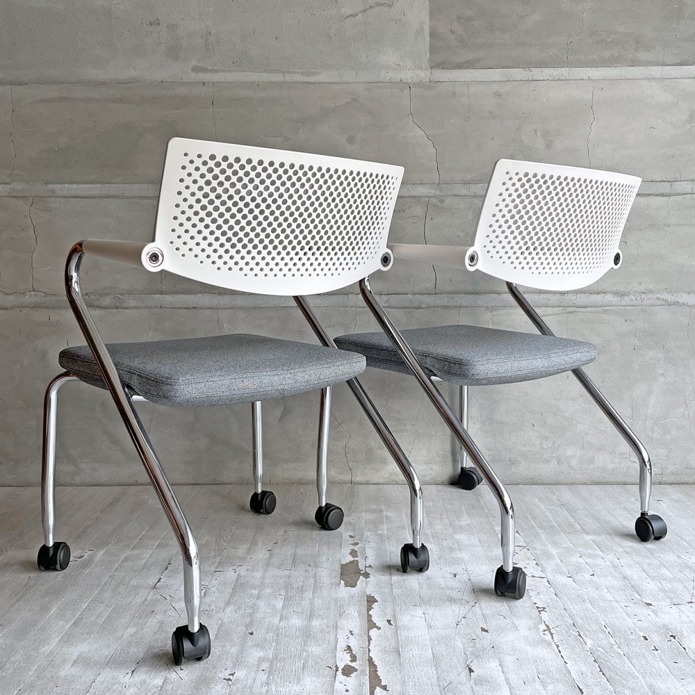 ヴィトラ vitra ビザロール Visaroll デスクチェア ミーティングチェア キャスターベース スタッキング アントニオ・チッテリオ 2脚セット ♪