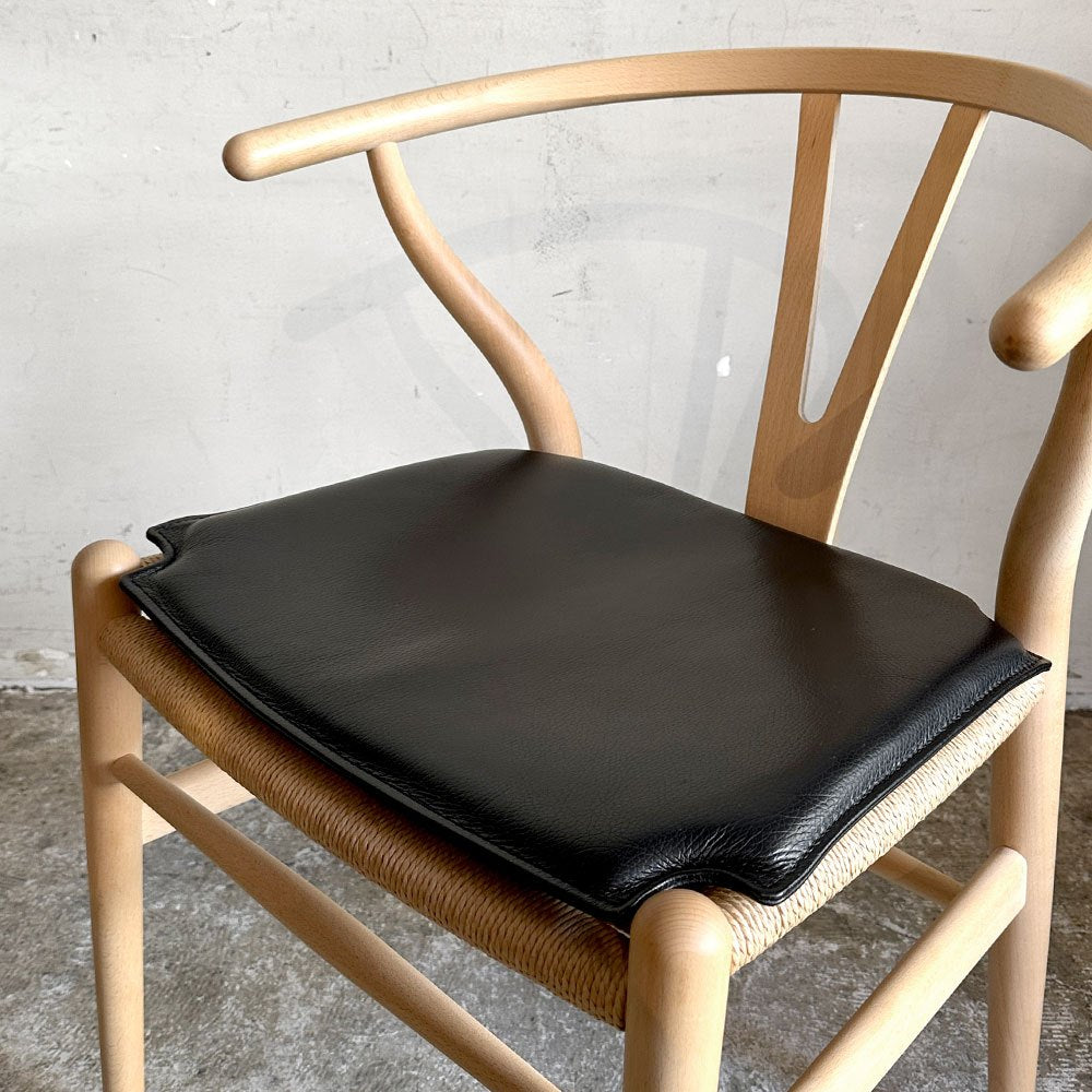 カールハンセン＆サン Carl Hansen & Son CU CH24 ウィッシュボーンチェア Yチェア 専用チェアクッション レザー ブラック ■