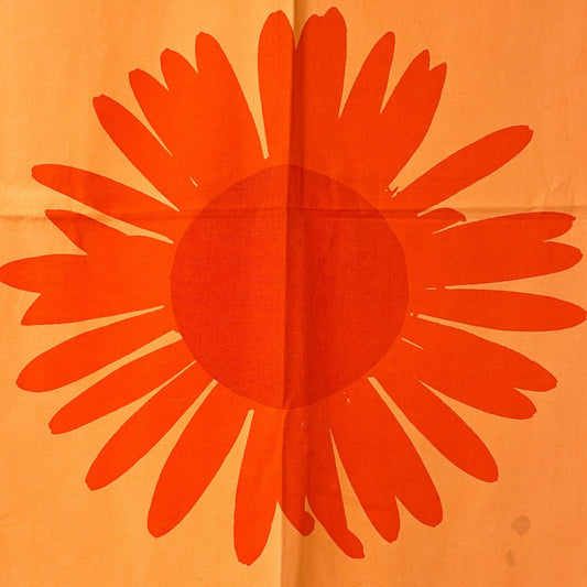 プリンテックス Printex (マリメッコ Marimekko) Auringonkukka 生地 ファブリック 140×119cm マイヤ・イソラ Maija Isola フィンランドビンテージ B ●