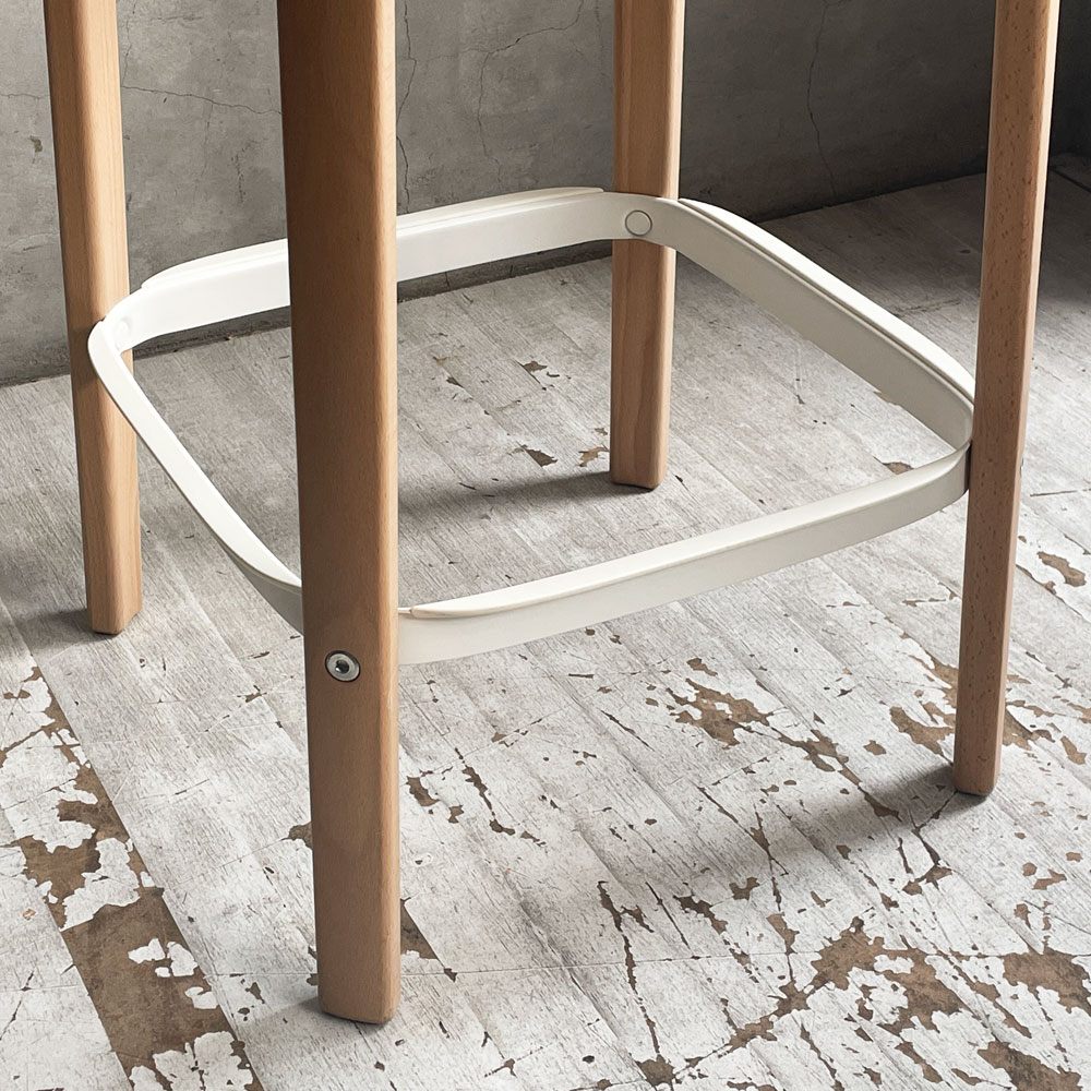マジス MAGIS スティールウッドスツール Steelwood Stool ハイスツール カウンターチェア ホワイト × ビーチ H68cm ロナン＆エルワン・ブルレック ♪