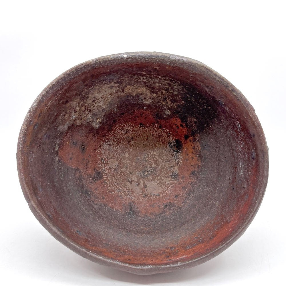 森岡成好 南蛮焼締 碗 鉢 ボウル15.5cm 陶芸家 現代作家 A  ●