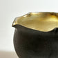 木下和美 黒釉輪花 片口 カップ 金彩 黒釉 磁器 Φ9.5cm 現代作家 ★