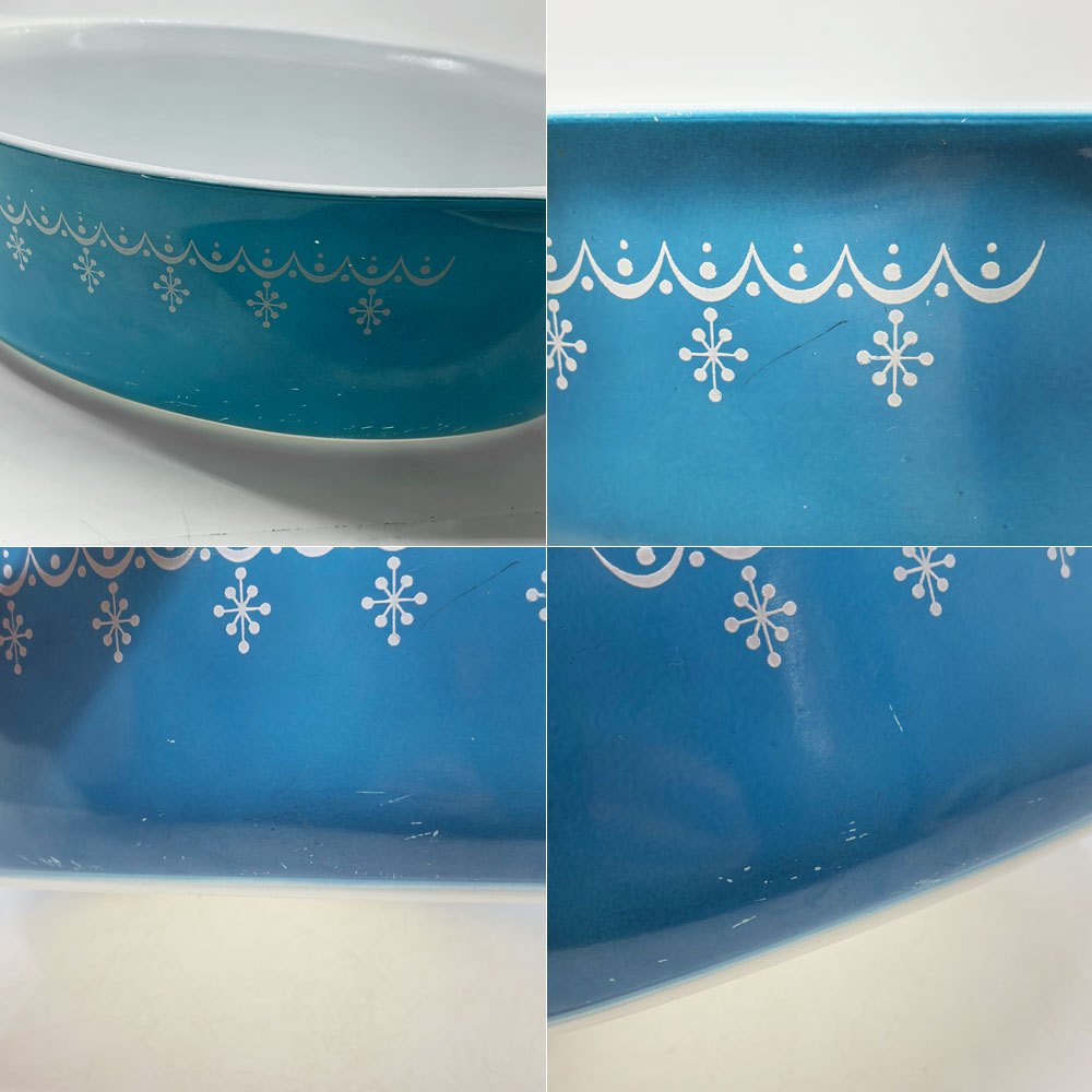 オールドパイレックス OLD PYREX スノーフレーク オーバル キャセロール ミキシングボウル USビンテージ ●
