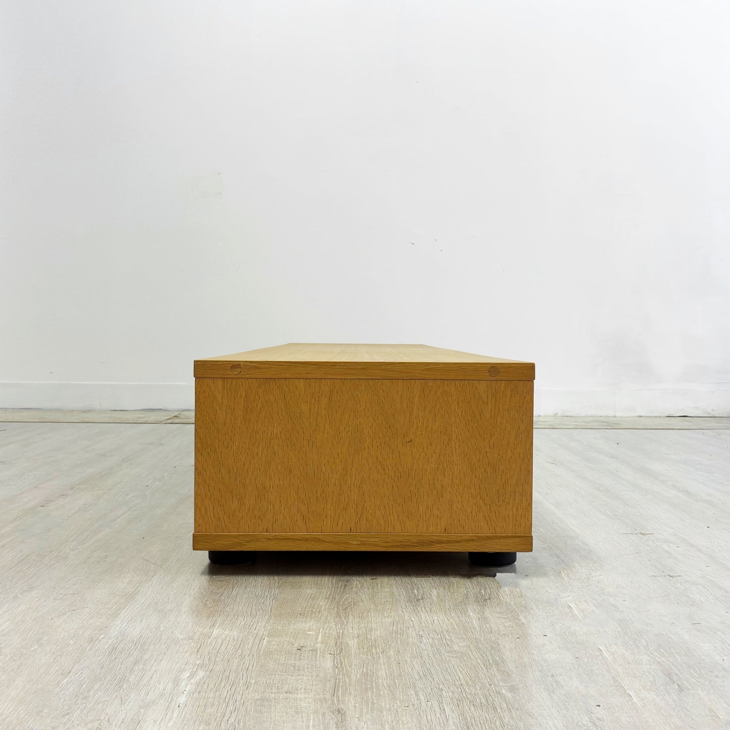 無印良品 MUJI オーク材 AVボード スタッキングシェルフ ロータイプ W162.5cm 配線孔2口 ナチュラル シンプルデザイン ●