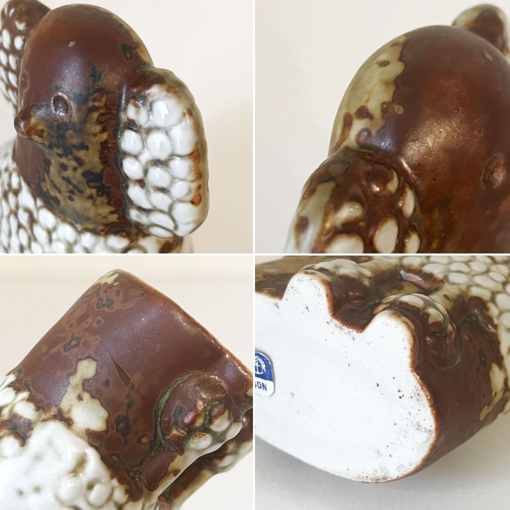 グスタフスベリ Gustavsberg ケンネル Kennel ツインプードル Tvilling Pudlar 右向き H6.5cm 陶製フィギュリン リサ・ラーソン スウェーデン 北欧ビンテージ ◎
