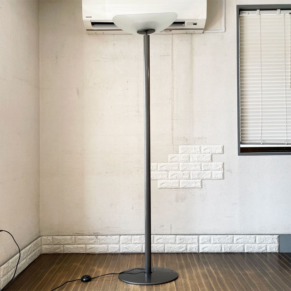 アルテミデ Artemide テベ Tebe フロアライト スタンドライト アッパーライト H193cm フロストガラスシェード エルネスト・ジスモンディ イタリアモダン 廃番 ◎