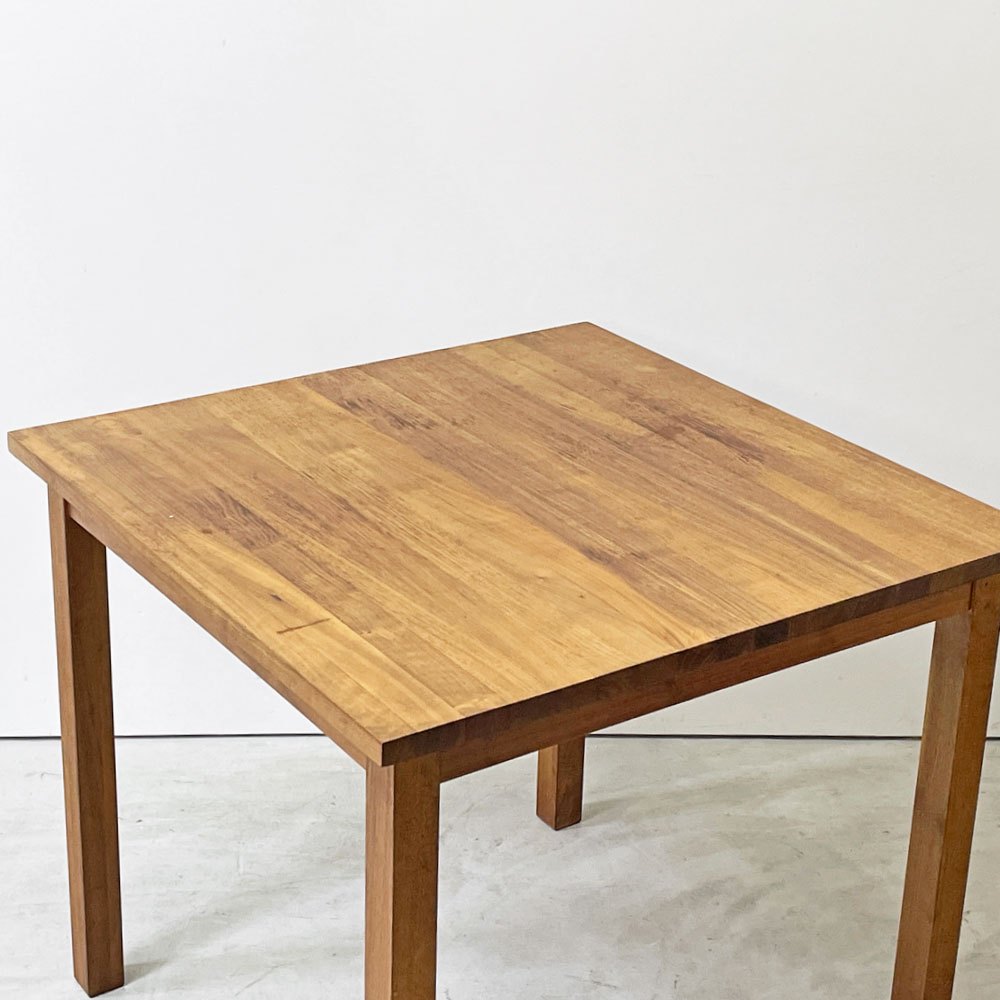無印良品 MUJI ダイニングテーブル 無垢集成材 W80cm ウォールナット材 スクエア ナチュラルスタイル 廃番 ●