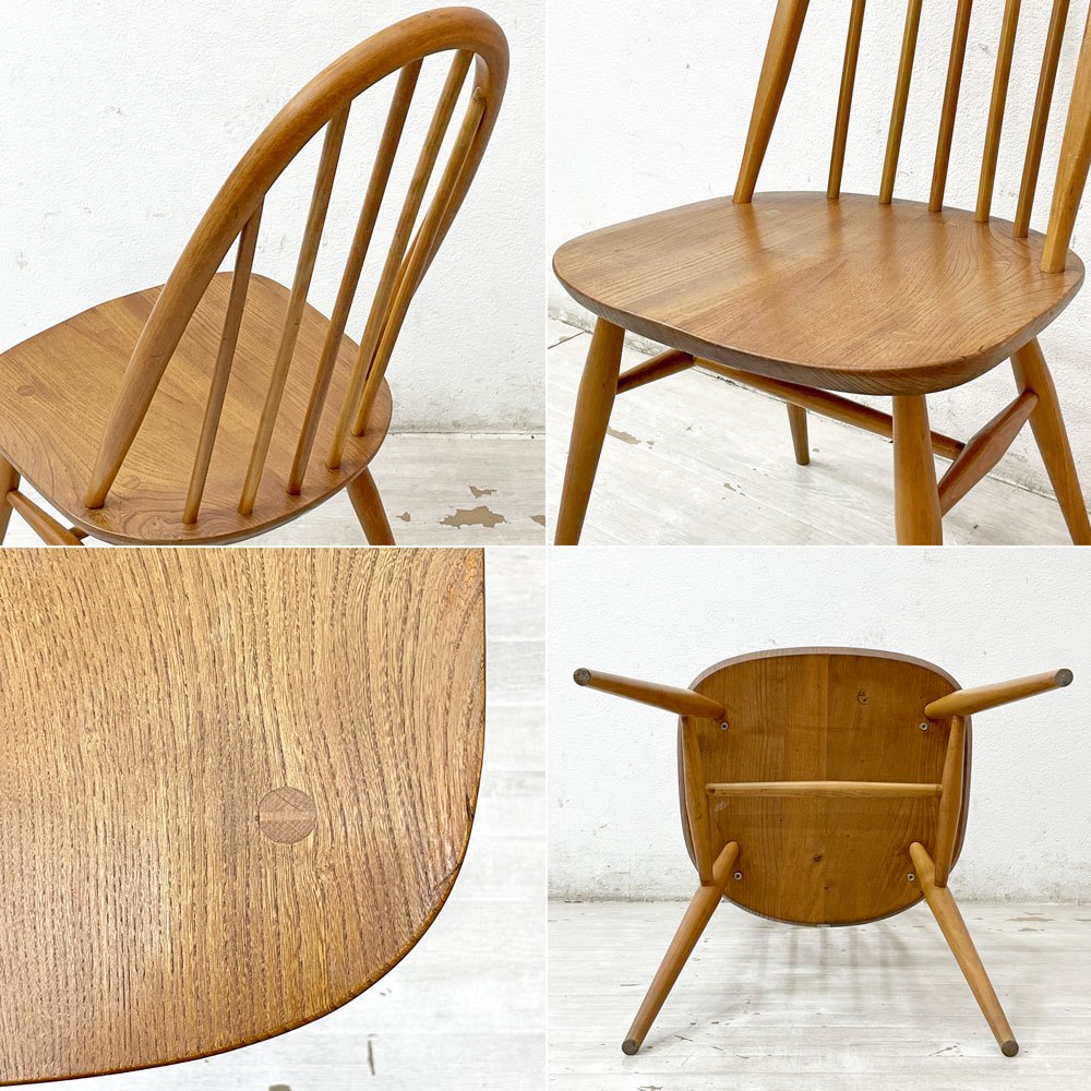 アーコール Ercol クエーカー チェア ダイニングチェア UKビンテージ エルム×ビーチ材 ナチュラル 英国家具 ●