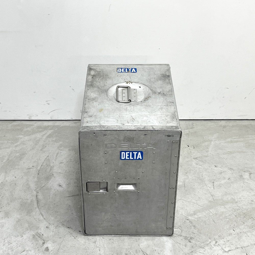 DELTA航空 ビンテージ ギャレーコンテナ ボックス Galley Box アルミ製 1ドア 6段 棚板付き 1960～70`s US Vintage D ●