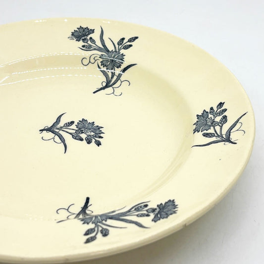 ロンシャン Longchamp ブルエ bluets 花柄ラウンドプレート ベージュ 深皿 Φ24cm フランス ビンテージ A ●