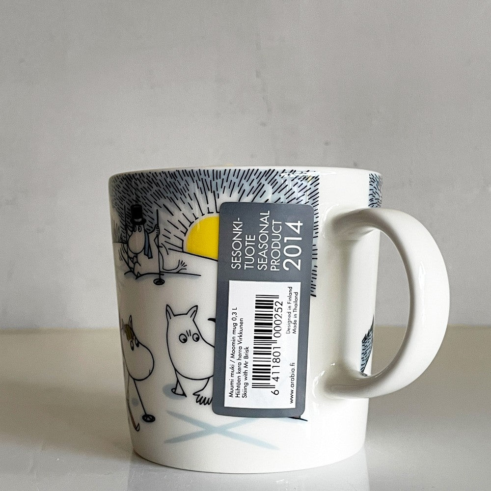 アラビア ARABIA ムーミンマグ MOOMIN ミスターブリスクと一緒にスキー 2014年 冬限定 フィンランド 北欧食器 ■