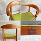 ウッドユウライクカンパニー WOOD YOU LIKE COMPANY アイチェア クッション AI CHAIR ハーフアームチェア チェリー無垢材 ファブリック ライトグリーン 座面張替済 A ♪