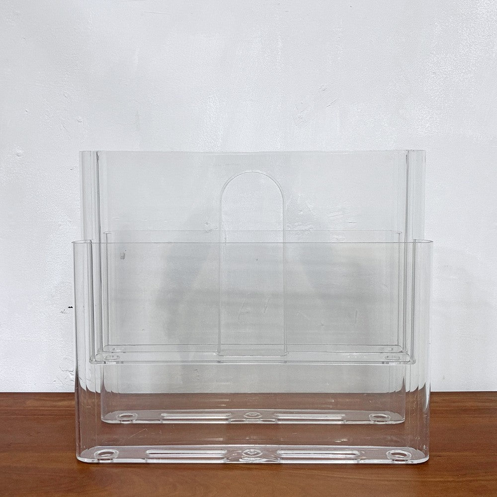カルテル Kartell ポルタリビステ Portariviste マガジンラック 2段 4ポケット ジオット・ストッピィノ Giotto Stoppino クリア イタリア 廃番 ●