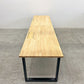かなでもの KANADEMONO ザ・テーブル THE TABLE デスク ラバーウッド無垢材 W300 x D70cm スチール スクエアレッグ ブラック 配線孔 〓