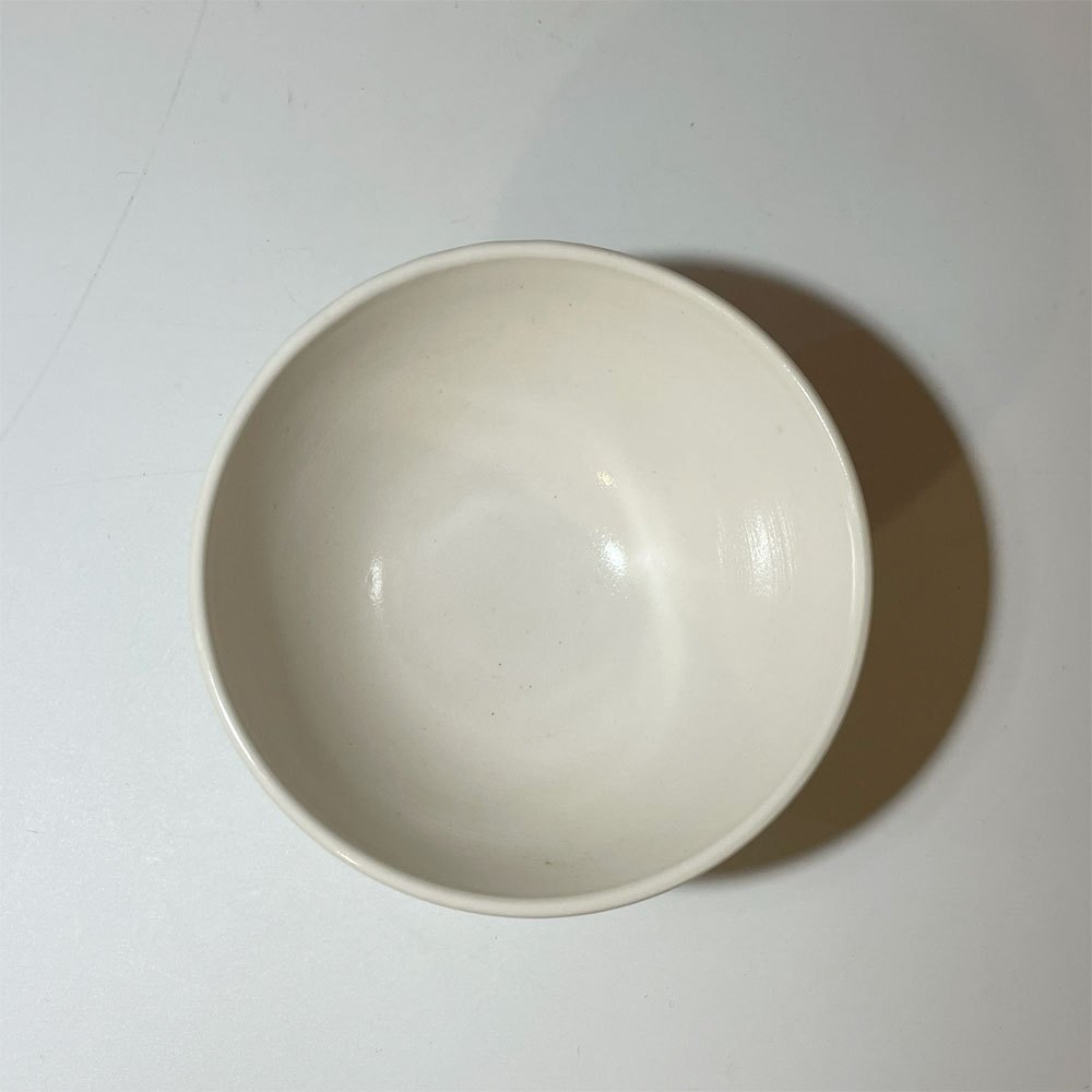 岡田直人 フランスカップ S 11cm ボウル ホワイト 陶芸家 現代作家 A ★
