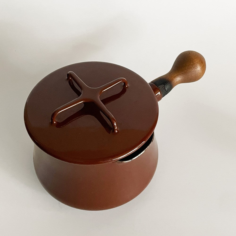 ダンスク DANSK コベンスタイル koben style ホーロー 片手鍋 バターウォーマー 深型 13cm 蓋つき ブラウン イェンス・クイストゴー ビンテージ デンマーク製 ■