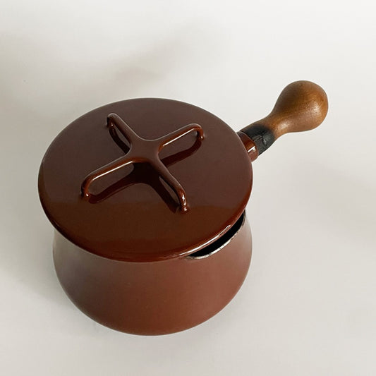ダンスク DANSK コベンスタイル koben style ホーロー 片手鍋 バターウォーマー 深型 13cm 蓋つき ブラウン イェンス・クイストゴー ビンテージ デンマーク製 ■