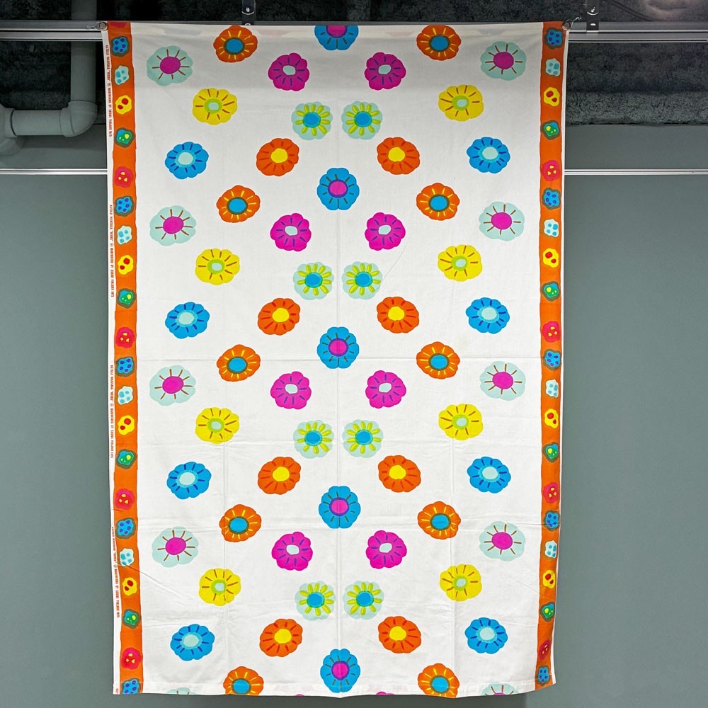 マリメッコ marimekko Nekku 生地 ファブリック 脇坂克二 Katsuji Wakisaka フィンランドビンテージ 132×192cm ◎