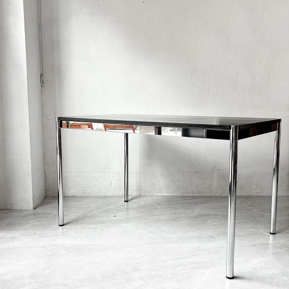 USM Haller USMハラーテーブル ワーキングデスク ダイニングテーブル オーク材 ブラック W125cm アジャスター付 スイス モダン ★