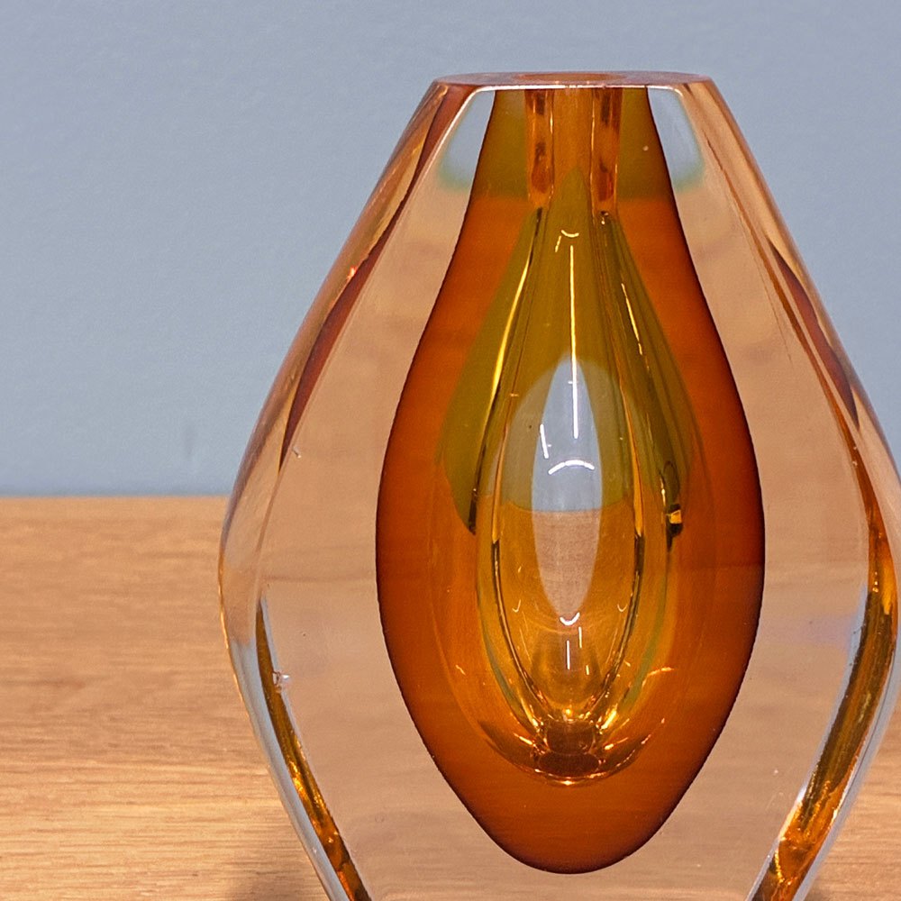 コスタ kosta ヴェンタナ ventana ガラス フラワーベース ミッドセンチュリー オレンジ 一輪挿し 1950-60's ビンテージ スウェーデン ◎