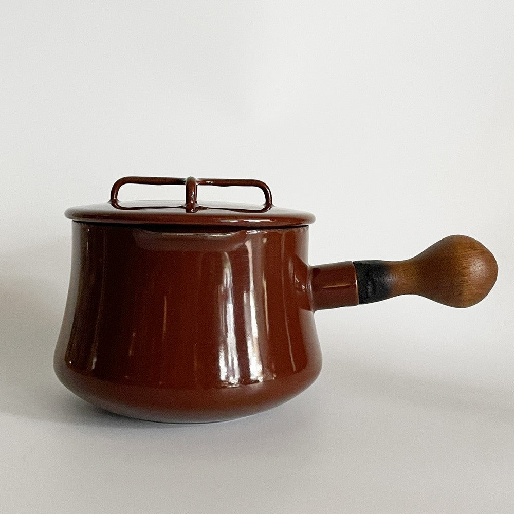 ダンスク DANSK コベンスタイル koben style ホーロー 片手鍋 バターウォーマー 深型 13cm 蓋つき ブラウン イェンス・クイストゴー ビンテージ デンマーク製 ■