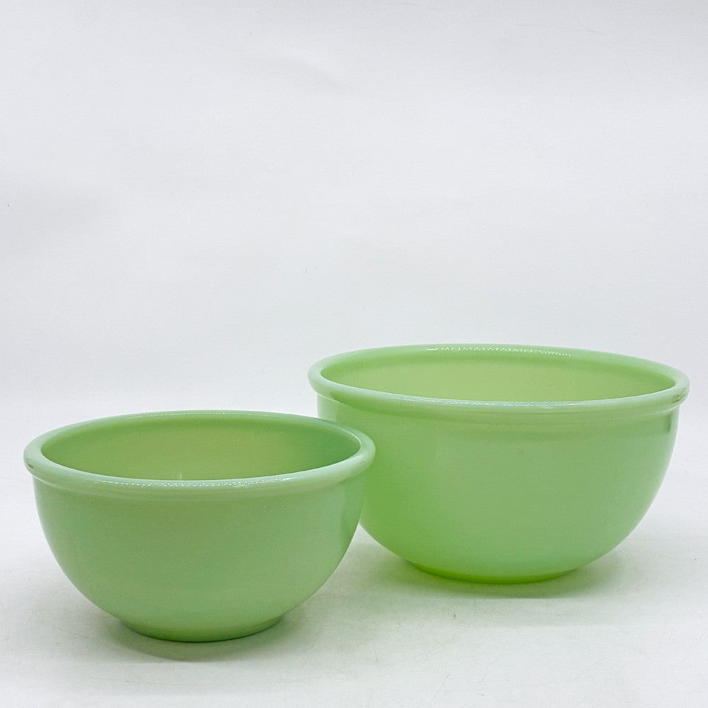 ファイヤーキング FIRE KING ジェダイ JADE-ITE ビーデッドエッジボウル 15.5cm ミルクガラス USビンテージ アンカーホッキング ●