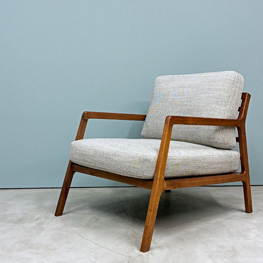 モーダエンカーサ moda en casa ニッセ NYSSE ラウンジチェア 1Pソファ ウォールナット ファブリック 北欧モダン ◎