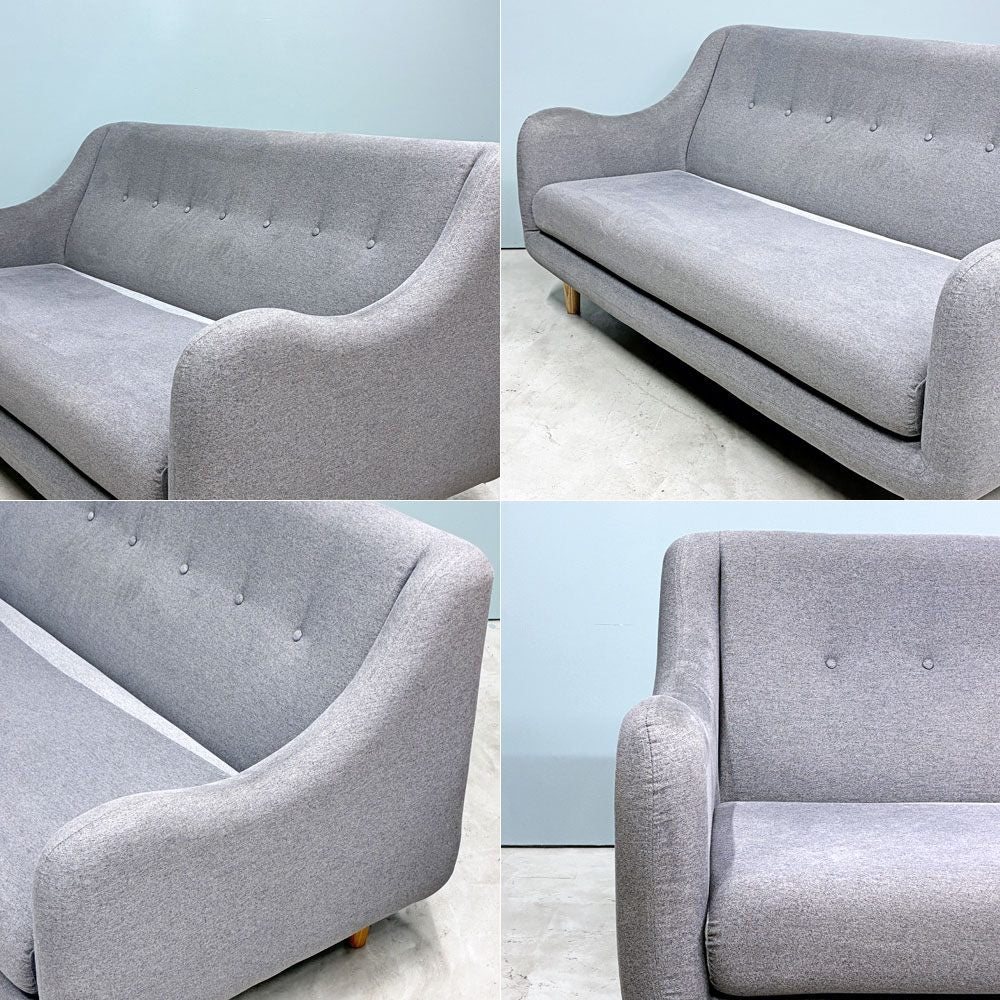 IDC大塚家具 OTSUKA ベッディ 2.5人掛けソファ w168cm リバーシブル グレー 廃番 現状品 ◎