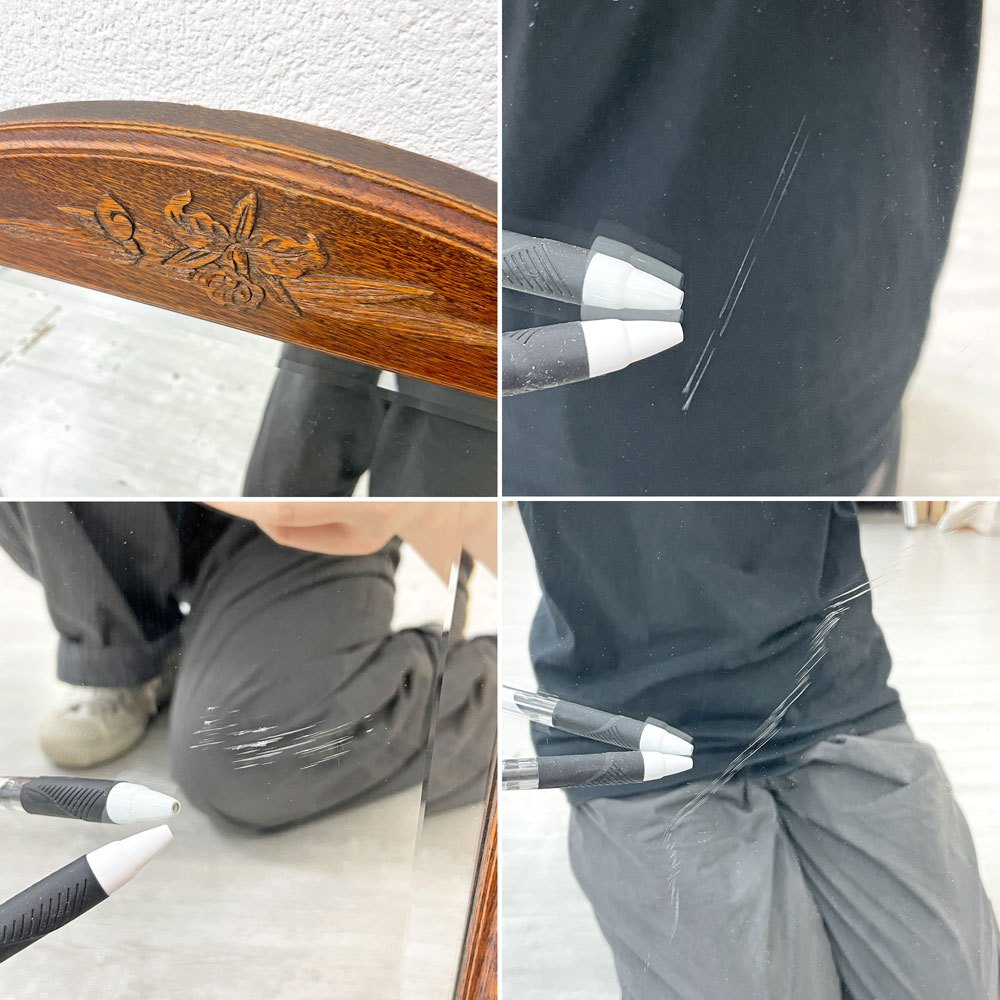 ビンテージ Vintage ミラー 全身鏡 姿見 オーク材 クラシカルデザイン H123cm ●