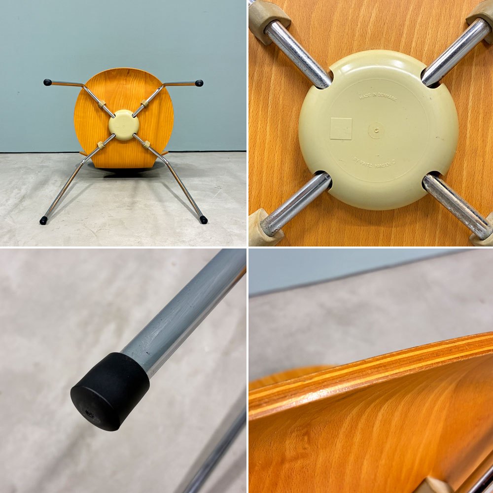 フリッツハンセン Fritz Hansen 3101 アリンコチェア アントチェア 4本脚 ナチュラルビーチ ラッカー仕上げ アルネ・ヤコブセン I ◎