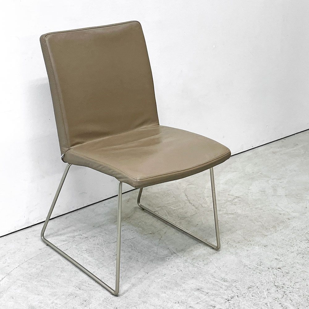ボーコンセプト BoConcept マリポサディライト Mariposa Delight ダイニングチェア 本革シート グレー系 デンマーク A ●