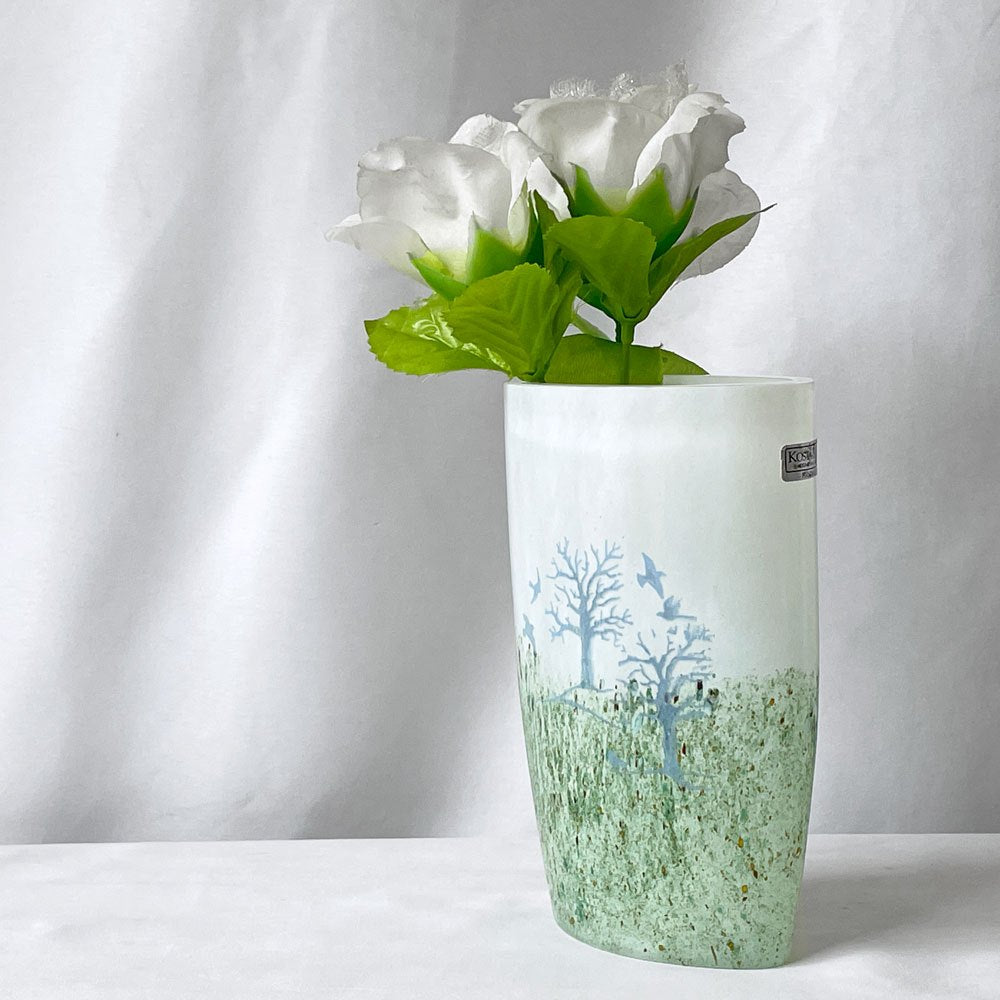 コスタボダ KOSTA BODA ガラス フラワーベース H14.7cm 花瓶 花器 ハンドメイド Kjell Engman 北欧 スウェーデン ◇