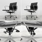 ハーマンミラー Herman Miller イームズアルミナムグループチェア マネージメントチェア アルミバフベース ガス圧昇降仕様 5本脚 キャスタータイプ 本革 イームズ 〓