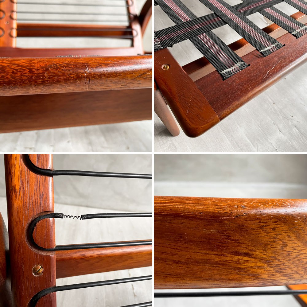 ギムソン＆スレーター Gimson & Slater 3Pソファ 3人掛け チーク無垢材 Rolf Rastad & Adolf Relling ワイヤースプリング UKビンテージ ファブリック張替済 ♪