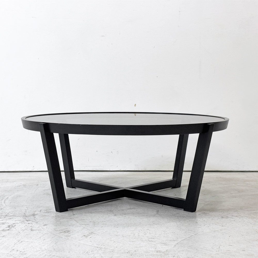 カッシーナイクスシー CASSINA ixc. ラーゴ LAGO ダークグレーガラス センターテーブル Ø90cm ミニマルモダン イタリア ●