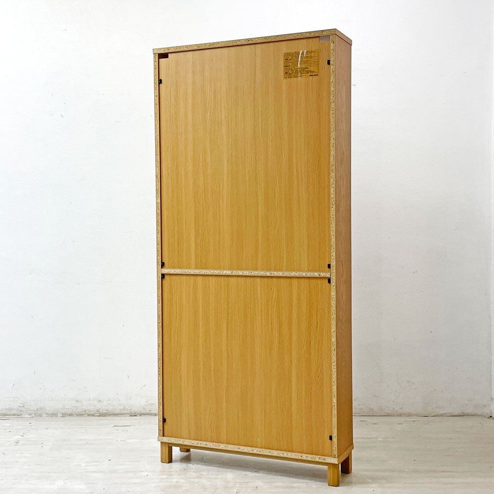 無印良品 MUJI オーク材 薄型ラック ワイド大 W80×D22×H175.5cm 6段 本棚 ブックシェルフ 廃番 ●