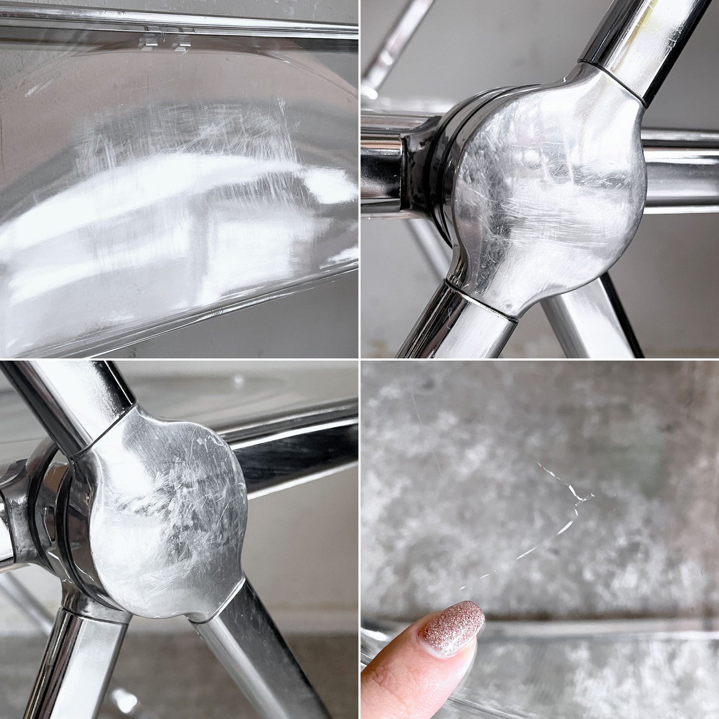 アノニマカステッリ ANONIMA CASTELLI プリアチェア PLIA チェア クリア クロームフレーム ジャンカルロ・ピレッティ Giancarlo Piretti イタリア A ■