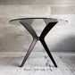 カリガリス Calligaris トーキョー Tokyo ラウンドテーブル ダイニングテーブル クリアガラス  ビーチ材 ヴェンゲカラー  Φ110cm 廃番サイズ ♪