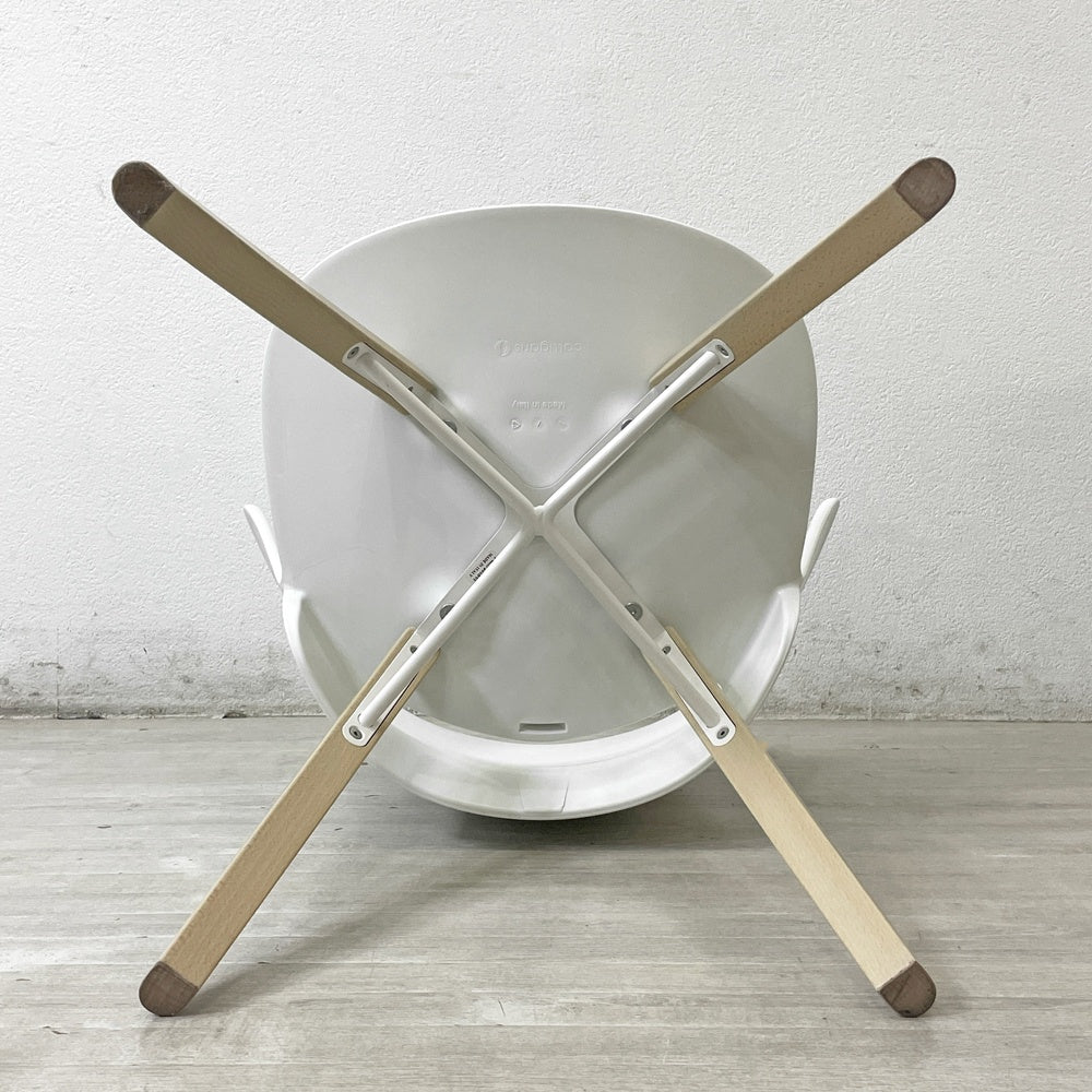 カリガリス Calligaris バイア Bahia CS/1814 ダイニングチェア ポリプロピレン ウッドレッグ ナチュラル × マットオプティックホワイト ドンドリ・エ・ポッチ イタリア モダンデザイン 脚カット ●
