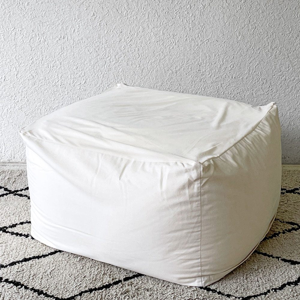 無印良品 MUJI 体にフィットするソファ ビーズクッション オフホワイト 定価15,980円 良品 A ◇