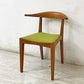 ウッドユーライクカンパニー WOOD YOU LIKE COMPANY アイチェア AI CHAIR アームチェア チェリー無垢材 ファブリック張替え済み ライトグリーン B ●