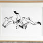 水戸部春奈 Running Drawing 2021 ドローイング 原画 42 × 30cm 額装品 現代作家■