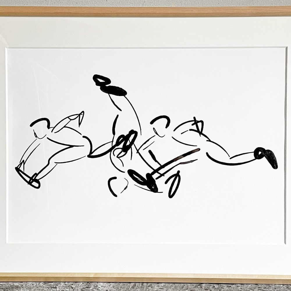 水戸部春奈 Running Drawing 2021 ドローイング 原画 42 × 30cm 額装品 現代作家■