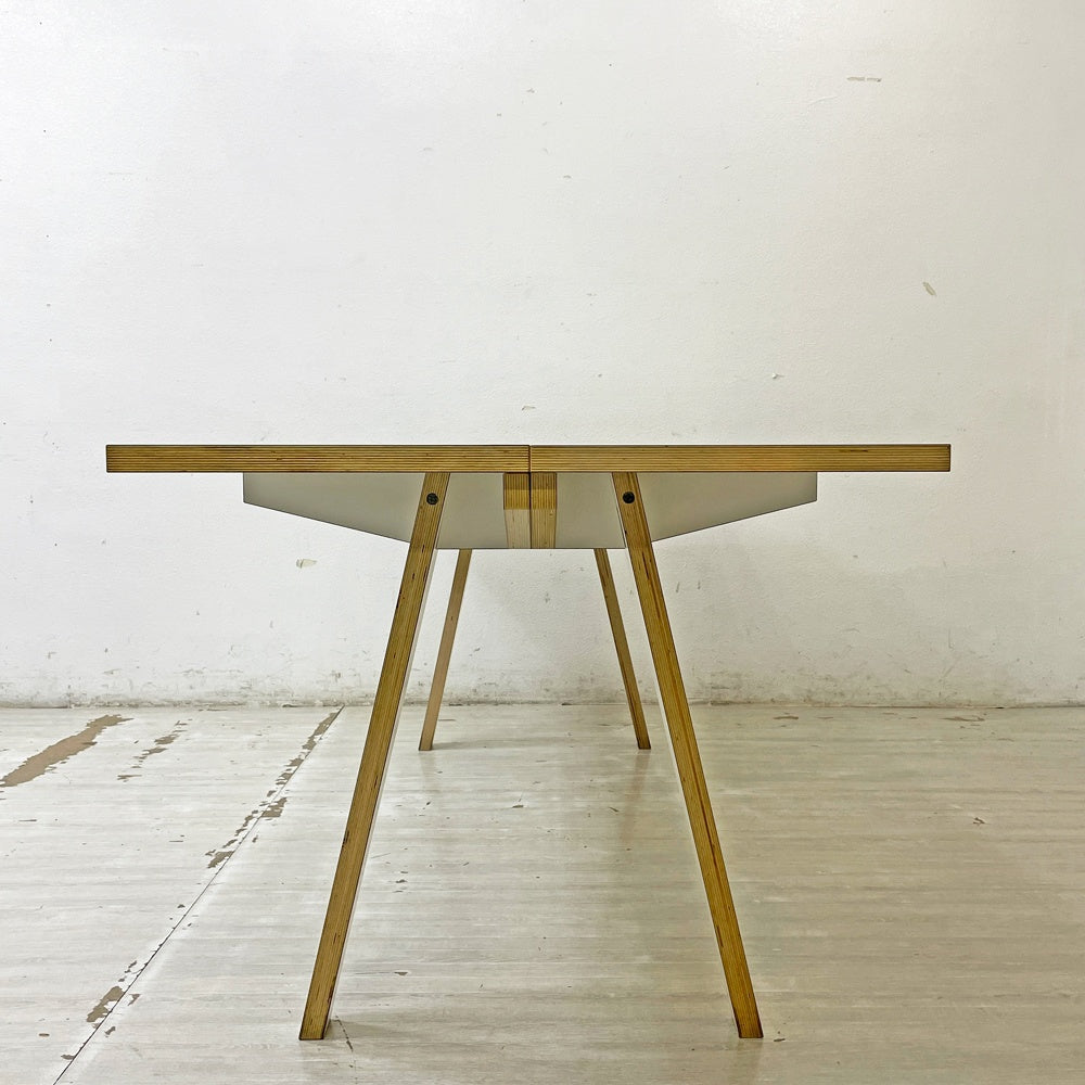 トーヨー Tojo シュテック Steck ダイニングテーブル プライウッド メラミン化粧板 W200cm ミッドセンチュリーデザイン ドイツ ●